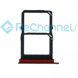 For Huawei P30 SIM Card Tray Dual Card Version Replacement - Black - Grade S+