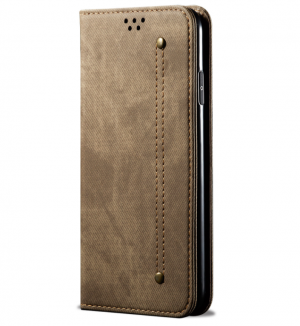 Protecting Cases for iPhone\Samsung\Huawei Models (Imitation Leather) - Khaki