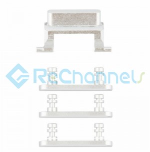 For Apple iPhone 7 Side Keys Replacement (4 pcs/set) - Silver - Grade S+	