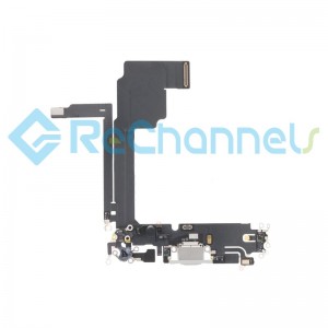 For iPhone 15 Pro Max Charging Port Flex Cable Replacement - White Titanium - Grade S+