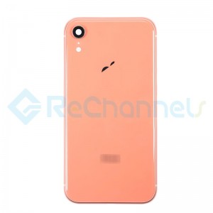 For Apple iPhone XR Rear Housing with Battery Door Replacement - Coral - Grade S+