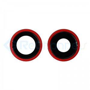 For Apple iPhone 11 Rear Camera Lens with Bezel Replacement - Red - Grade S+