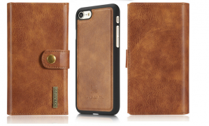 Protecting Cases for iPhone\Samsung Models (Imitation Leather Triple Folding) - Brown