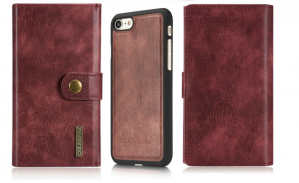 Protecting Cases for iPhone\Samsung Models (Imitation Leather Triple Folding) - Red