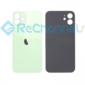 For iPhone 12 Mini Back Cover Class Replacement - Green - Grade R+