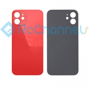 For iPhone 12 Mini Back Cover Class Replacement-Red -Grade R+