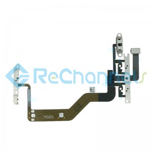 For iPhone 12 Mini Power and Volume Button Flex Cable with Metal Bracket Replacement - Grade S+