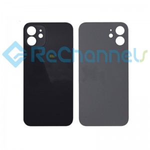 For iPhone 12 Battery Door Replacement (Bigger Camera Hole) - Black - Grade R