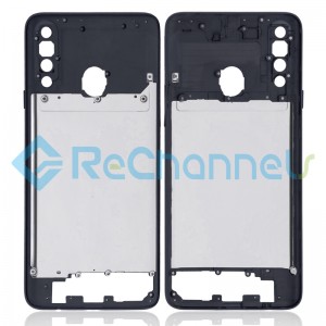 For Samsung Galaxy A20s SM-A207 Middle Frame Replacement - Black - Grade S+