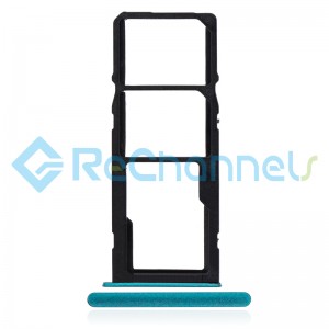For Samsung Galaxy A21 SM-A215 SIM Card Tray Replacement (Dual SIM) - Blue - Grade S+