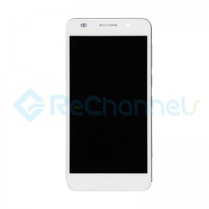For Huawei Honor 6 LCD Screen and Digitizer Assemby with Front Housing Replacement (Single SIM) - White - Grade S