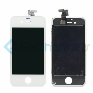For Apple iPhone 4S LCD Screen and Digitizer Assembly with Front Housing Replacement - White - Grade R