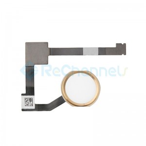 For iPad Pro 12.9 Home Button Assembly with Flex Cable Ribbon Replacement - Gold - Grade R