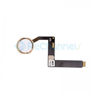 For iPad Pro 9.7 Home Button Assembly with Flex Cable Ribbon Replacement - Gold - Grade R