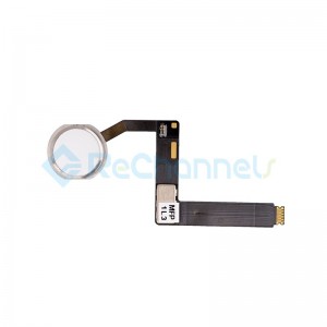 For iPad Pro 9.7 Home Button Assembly with Flex Cable Ribbon Replacement - Silver - Grade R
