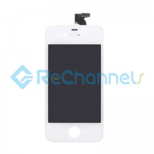 For Apple iPhone 4 LCD Screen and Digitizer Assembly with Front Housing Replacement (GSM) - White - Grade R