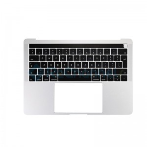 For MacBook Pro 13" A1706 (Late 2016 - Mid 2017) Top Case + Keyboard (British  English) Replacement - Silver- Grade S+