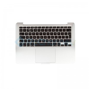 For MacBook Pro 13" A1708 (Late 2016 - Mid 2017) Top Case + Keyboard (British English) Replacement - Silver - Grade S+