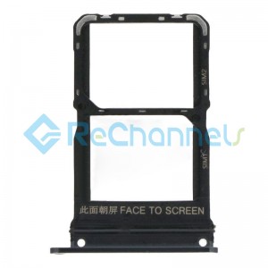 For Xiaomi Mi 10S SIM Card Tray Replacement (DUAL SIM) - Black - Grade S+