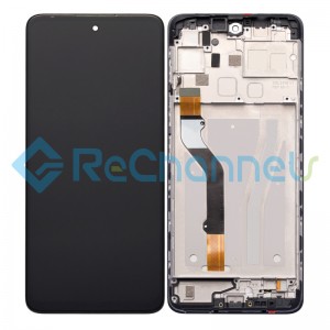 For Motorola Moto G60 LCD Screen and Digitizer Assembly with Frame Replacement - Black - Grade S+