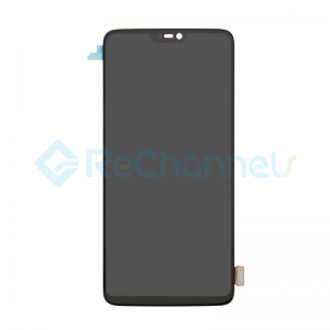 For OnePlus 6 LCD Screen and Digitizer Assembly with Front Housing Replacement - Black - Grade S+
