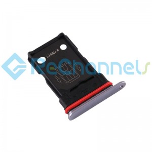 For OnePlus 7T SIM Card Tray Replacement (Dual SIM) - Silver - Grade S+
