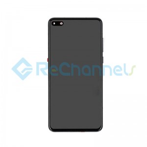 For Huawei P40 LCD Screen and Digitizer Assembly with Front Housing Replacement - Black - Grade S+