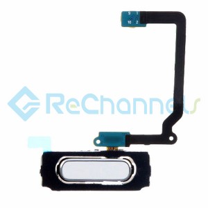 For Samsung Galaxy S5 Mini SM-G800F/G800H Home Button with Flex Cable Ribbon Replacement - White - Grade S+