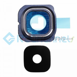 For Samsung Galaxy S6 Edge Rear Facing Camera Lens and Bezel Replacement - Sapphire - Grade S+