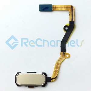 For Samsung Galaxy S7 Edge  Home Button With Flex Cable Ribbon Replacement - Gold - Grade S+