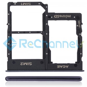 For Samsung Galaxy A31 SM-A315 SIM Card Tray Replacement (Dual SIM) - Black - Grade S+