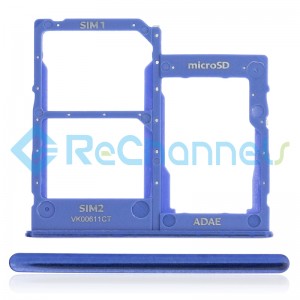 For Samsung Galaxy A41 SM-A415 SIM Card Tray Replacement (Dual SIM) - Blue - Grade S+