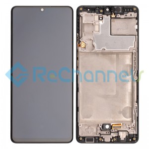 For Samsung Galaxy A42 5G SM-A426 LCD Screen and Digitizer Assembly with Frame Replacement - Black - Grade S+