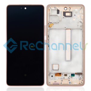 For Samsung Galaxy A53 5G SM-A536 LCD Screen and Digitizer Assembly with Frame Replacement - Peach/Pink - Grade S+