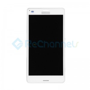 For Sony Xperia Z3 Compact LCD Screen and Digitizer Assembly with Front Housing Replacement - White - Grade S+