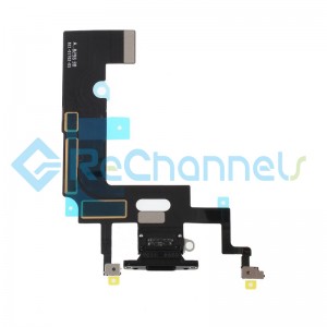 For Apple iPhone XR Charging Port Flex Cable Replacement - Black - Grade S+